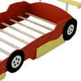 thumbnail image 2 of Kumix Full Size Race Car-Shaped Platform Bed with Shelves and Wheels, Wooden Platform Bed for Boys and Girls, Car-Shaped Floor Bed Frame for Bedroom, Full Size Floor Bed, Red, 2 of 7