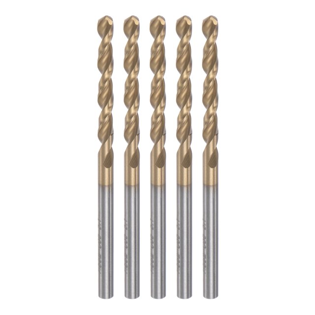 5uds Helicoidales Brocas 3,1mm Titanio Revestido (HSS-E) M42 Alta Velocidad Acero 8% Cobalto Recto Vástago para Inoxidable Acero Aluminio Aleación Metal