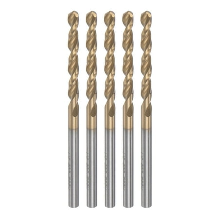

Uxcell 5 Pack 3.1mm Titanium Coated M42 High Speed Steel 8% Cobalt (HSS-E) Twist Drill Bits