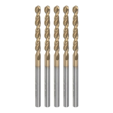 

Uxcell 5 Pack 3.1mm Titanium Coated M42 High Speed Steel 8% Cobalt (HSS-E) Twist Drill Bits