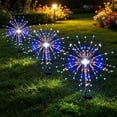 thumbnail image 5 of FeiFu Solar Powered Firework Stake Lights, 90 LED Multicolor Outdoor Waterproof Garden Decor, Solar Starburst Lights for Lawn and Patio, Luces Solares Multicolores para Jardín, 5 of 9