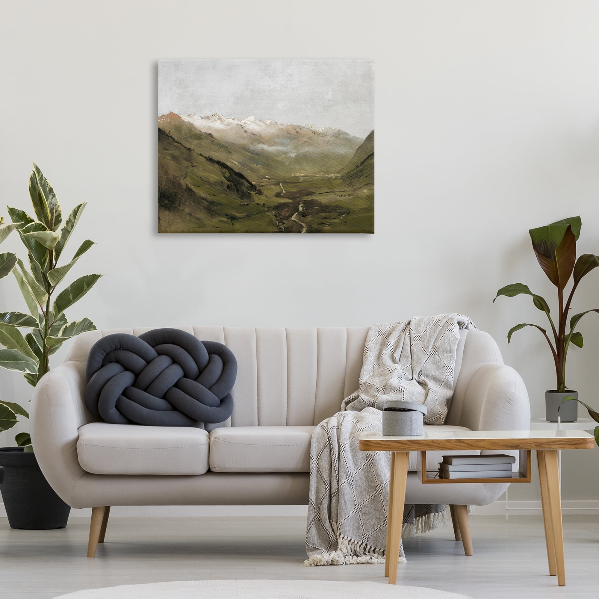 Stupell Industries Winding Valley Path Landscape Painting Gallery Wrapped Canvas Art Print Wall Art, 40 x 30