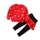 thumbnail image 2 of Odeerbi 9M-6Y Niñas Conjunto de San Valentín Estampado de Amor Sudadera de Algodón de Manga Larga Leggings Con Falda Tutú Pantalones de Dos Piezas Conjunto de Dos Piezas, 2 of 4