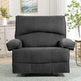 thumbnail image 5 of Resenkos Oversized Push-Back Recliner, 27.5" Wide Seat, Massage Pillow, Super Soft Fleece, 2-Box Shipping, Gray, 5 of 12