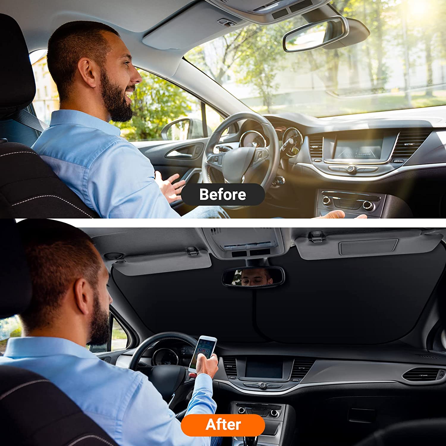 AstroAI Car Windshield Sunshade Foldable 2-Pack photo 2