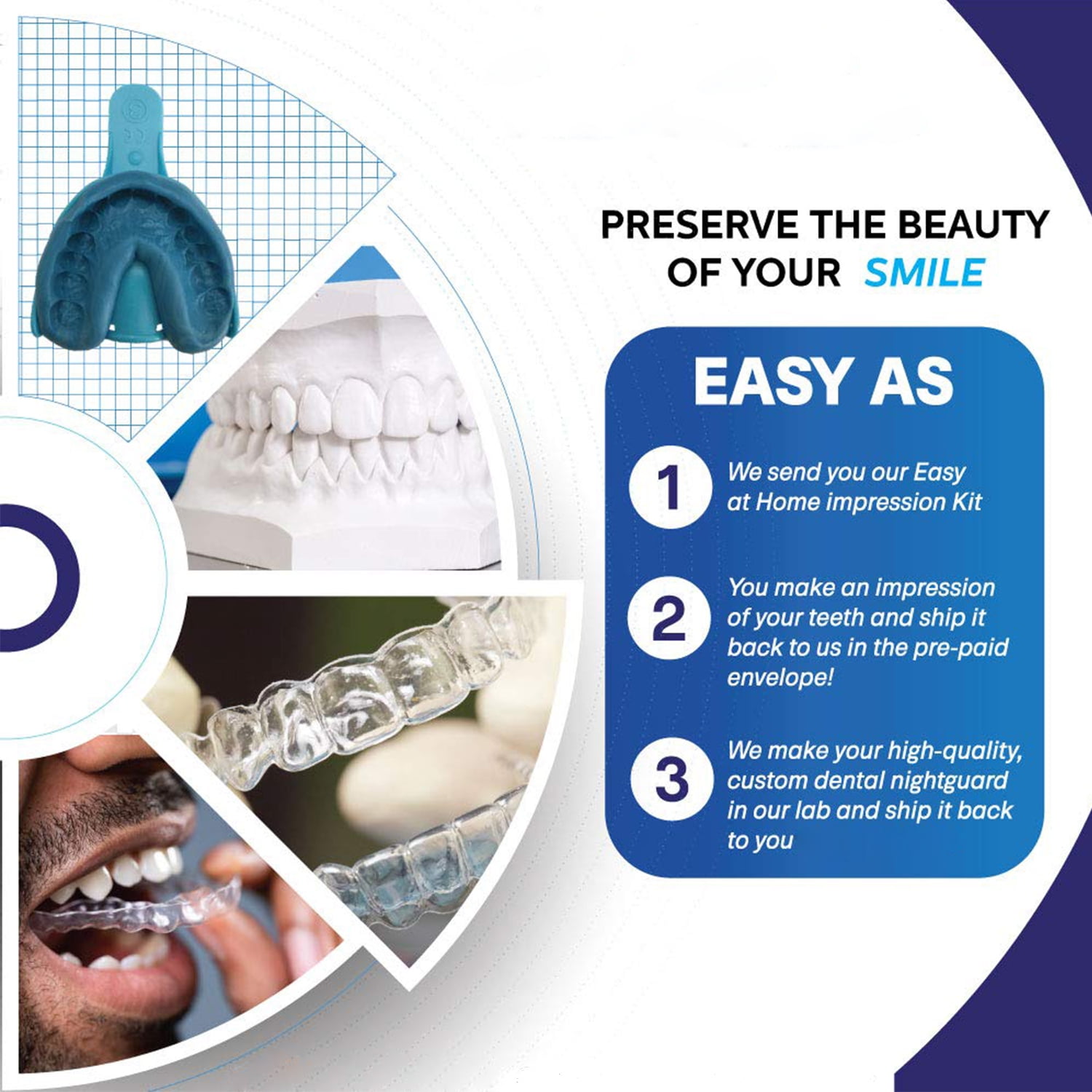 Custom Night Guards, Mouth Guard for Teeth Grinding Dental Retainers Clear Day Retainer(One Set, Upper + Lower)