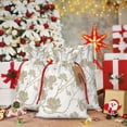 thumbnail image 6 of Naloa Vintage Stylized White Color Drawstring Christmas Bags, 3D Xmas Gift Bags, Christmas Wrapping Bags, Xmas Goodie Bags, Treat Pouch Bags, Party Favor Bags-Medium, 6 of 9