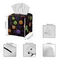 thumbnail image 3 of Psesaysky PU Leather Square Tissue Box Cover - Pumpkin Tissue Cube Box Holder with Metal Button Bottom, Halloween Decorative Organizer for Vanity Toilet Night Stand Table Office Car, 3 of 7