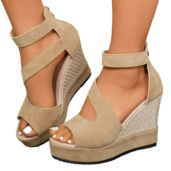 High Heels Dress Sandals for Women 2025 Summer Fall Trendy Peep Toe Platform Wedge Heeled Ladies Pumps Shoes