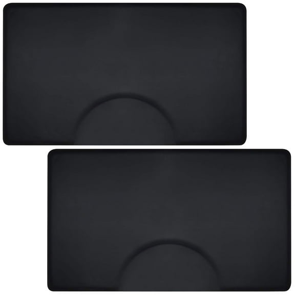 Saloniture 3 ft. x 5 ft. Salon & Barber Shop Chair Anti-Fatigue Floor Mat - Black Rectangle - 1/2 in. Thick - 2 Pack
