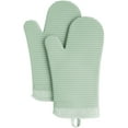 thumbnail image 1 of KitchenAid Ribbed Soft Silicone Oven Mitt Set, 7"x13", Milkshake 2 Count, 1 of 4