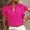 Hot Pink, variant on Ayolanni V-Neck Women Shirts Casual Plus Wine Flutter Short Sleeve Solid Blouses Shirts for Teens 2x
