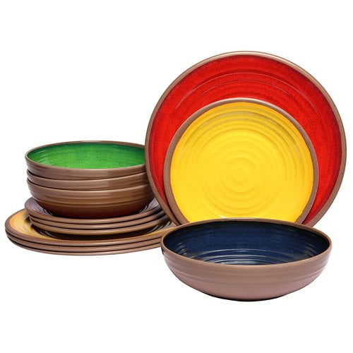 Melange Clay 36 Piece Dinnerware Set Service For 12 Walmart Com Walmart Com