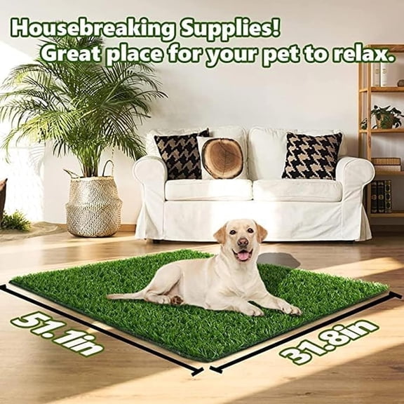 Dog Grass Pad, 51.1x31.8In Artificial Grass for Puppies Potty Training Indoor Outdoor