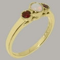 thumbnail image 2 of LBG British Made Solid 14k Yellow Gold ring with Natural Opal & Garnet Womens Engagement Ring - 33 size options - Size 9.75, 2 of 7