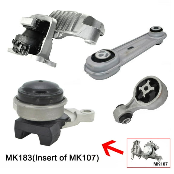 CF Advance Compatible with 14-19 Nissan Rogue 2.5L 4WD Engine Motor and Insert of Automatic Transmission Mount Set of 4PCS A4376 A4364 A4366 MK183 2014 2015 2016 2017 2018 2019