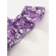 thumbnail image 4 of Fdqin Girls Summer Dress Floral Ruffle Square Neck Sleeveless A-Line Cute Sundress for Beach Party, Purple Floral,13-14Y, 4 of 8