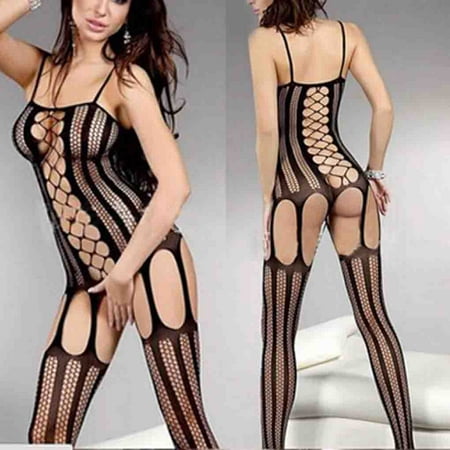 Women Erotic Sexy Fishnet Body Stocking Perspective Hollow Out Mesh Cloth Sexy lingerie for Women