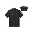thumbnail image 3 of CHICTRY Womens Short Sleeve Chef Kitchen Work Uniform Chef Coat Cook Jacket Canteen Cake Shop Shirt Black 4XL, 3 of 7