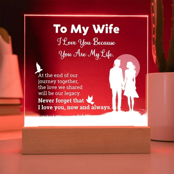 I Love You Because Printed Square Shaped Acrylic Plaque