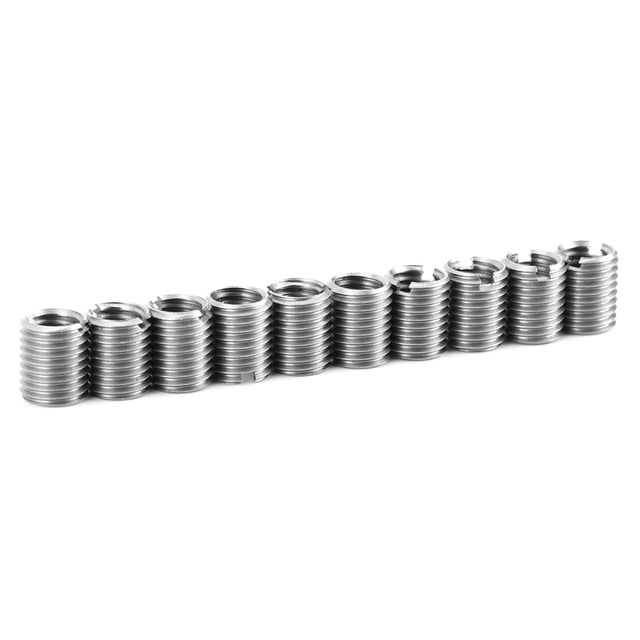 Mgaxyff 10Pcs Insert Écrou Mâle Filetage Réparation Manchon de Fente en Acier Inoxydable Outil de Réparation Kit, Écrou Fileté Mâle, Filetage Réparation