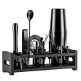 thumbnail image 1 of Soing 24-Piece Cocktail Shaker Set,Perfect Home Bartender Kit for Drink Mixing,Stainless Steel Bar Tools With Stand,Velvet Carry Bag & Recipes Cards Included (Black), 1 of 5