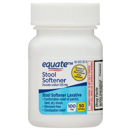 Equate Stool Softener Laxative Softgels for Constipation, 50 Count