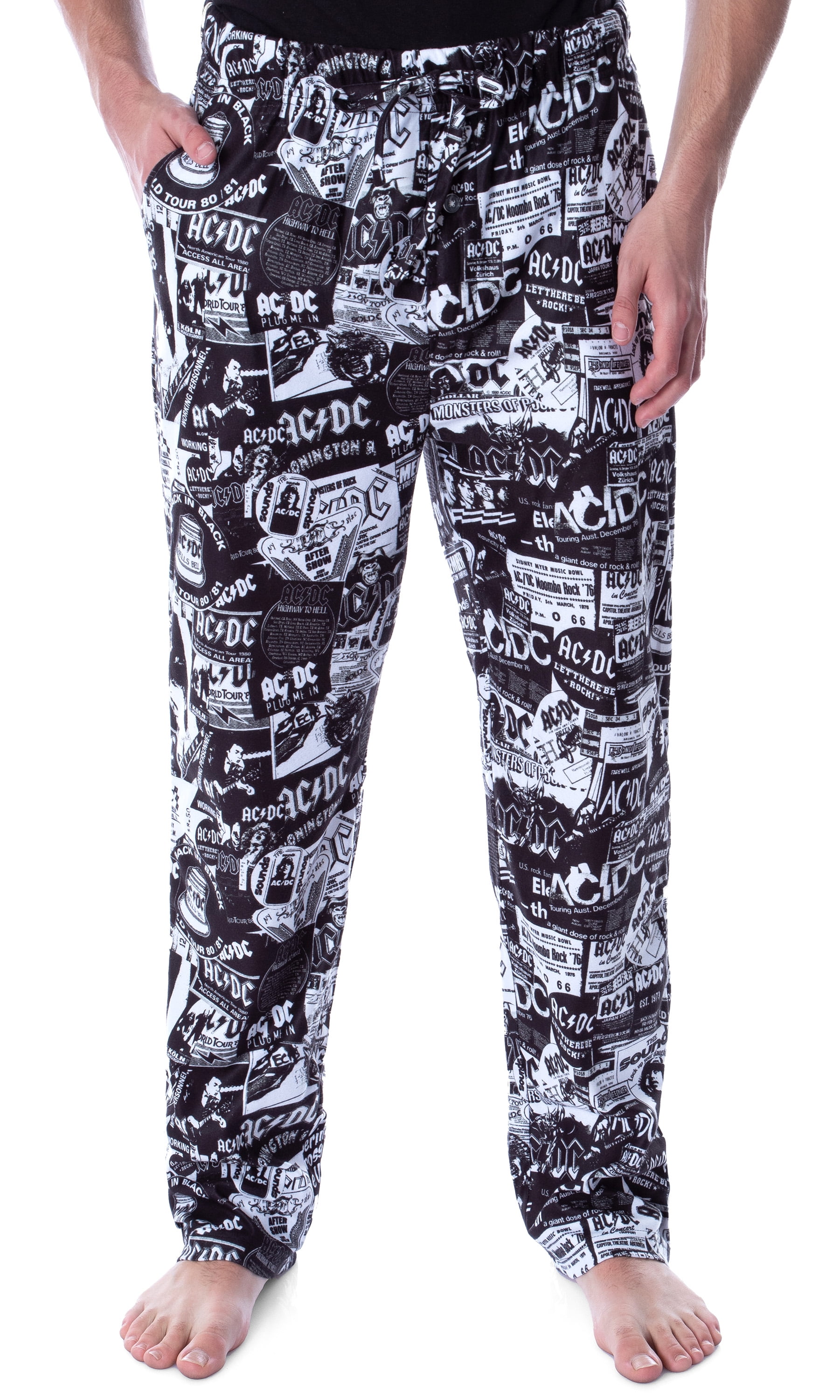 KISS Men's Allover Band Member Print Adult Loungewear Sleep Pajama Pants