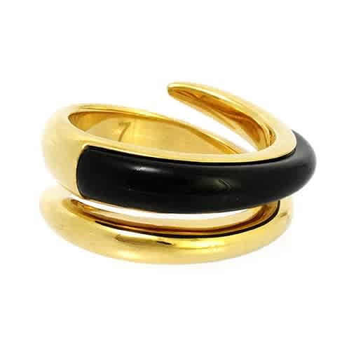 Black Banded Wide Ring 