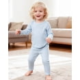 thumbnail image 4 of 3 Months Baby Girls Clothes 6 Months Girls 3 Pack Fall Winter Outfits Infant Girl Long Sleeve Top Pants 6PCS Clothing Set Blue, 4 of 6