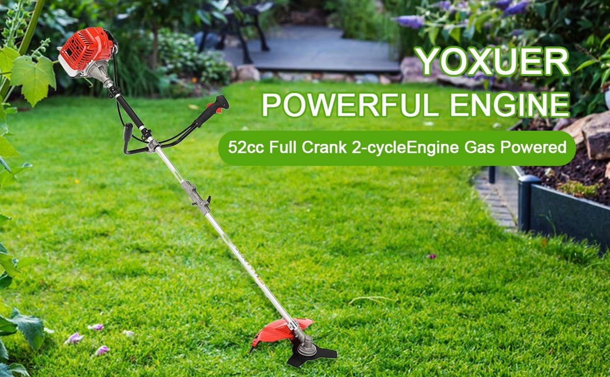 Seipouy 52CC Gas Power String Trimmer Cordless, 2 in 1 Multifunction Petrol Hedge Trimmer, Gas Lawn Mower Brush Cutter, 2-Stroke Weed Wacker, for Lawn, Garden, etc