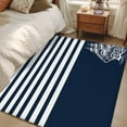 thumbnail image 5 of Navy Blue 3'x5' Washable Rug, Nautical Coastal Sea Abstract Art Non-Slip Area Rugs for Entryway Kitchen Classroom, StainResistant Dorm Throw Carpet, Low Pile Soft Indoor Floor Mat, 5 of 9