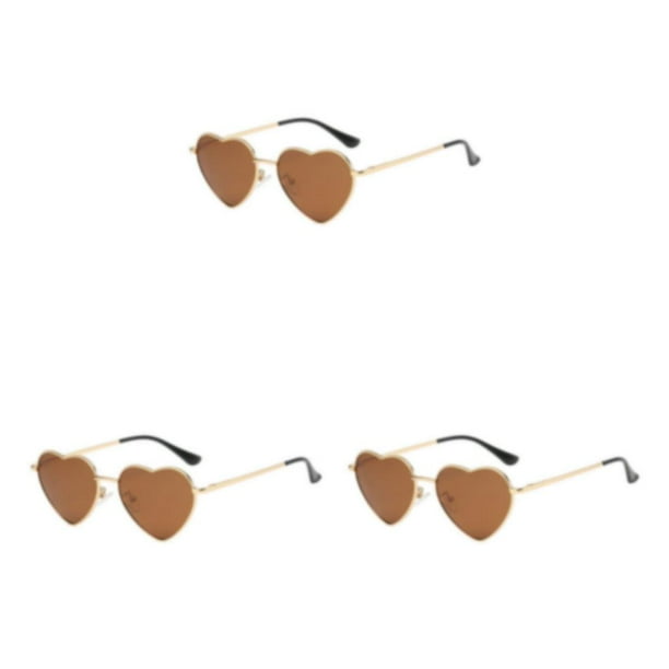 Qarigey Llamativas gafas de sol en forma de corazón con almohadillas nasales de silicona antideslizantes, gafas de sol para cualquier Type1 NO1