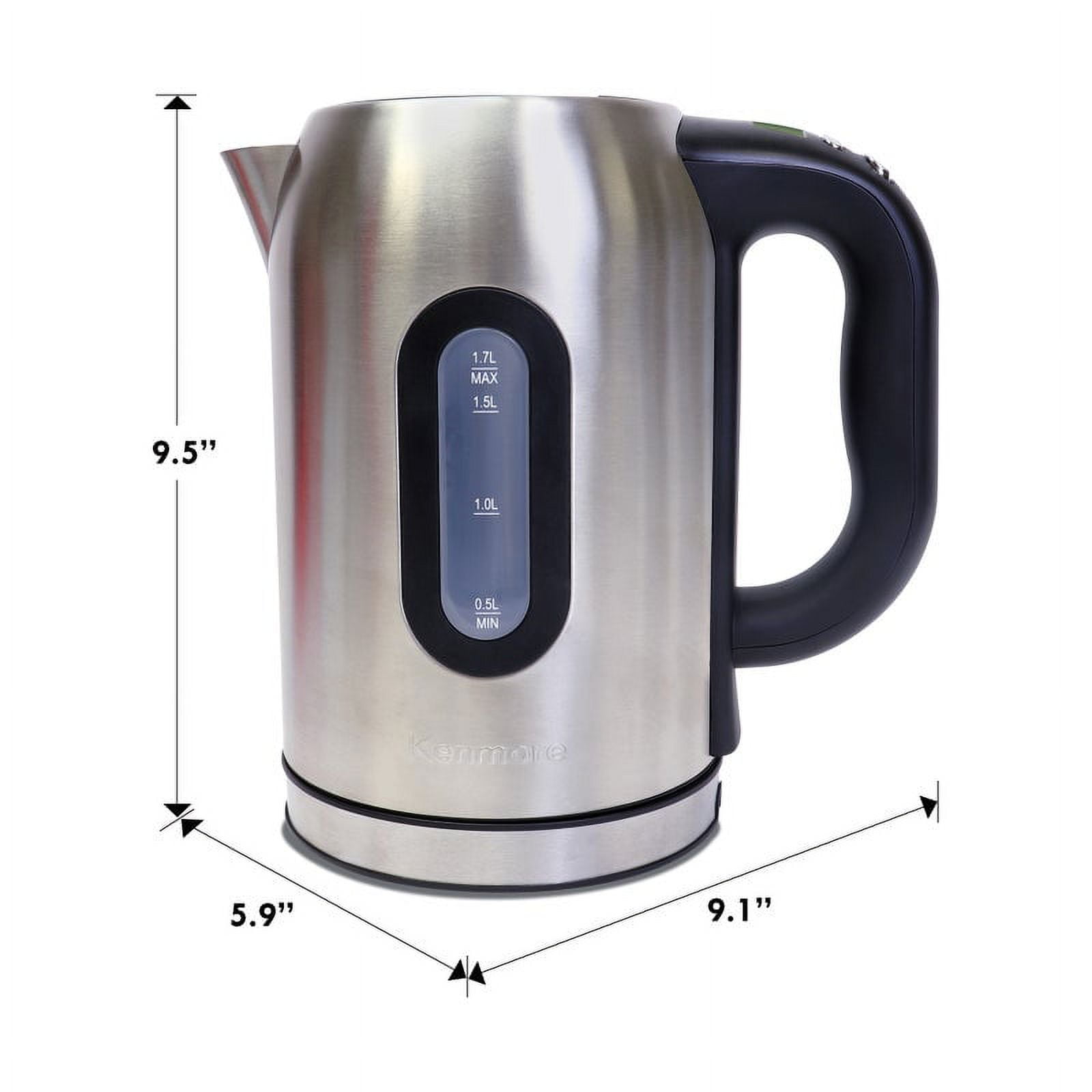 Kenmore Digital Electric Stainless steel Kettle 1.7L, Temperature control electric kettle, Silver