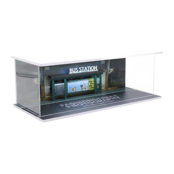 Vitrina para maquetas de coches a escala 1/64, escena de aparcamiento, garaje independiente, organizador de cajas E