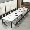 thumbnail image 4 of Costway 2 PCS 95" x 48" Large Meeting Table Seats up to 10 People 2 Cable Grommets for Office White, 4 of 8