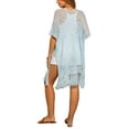thumbnail image 3 of INSPIRE CHIC Women's Open Front Boho Lightweight Fringe Kimono Beach Knit Cardigans M Sky Blue, 3 of 6
