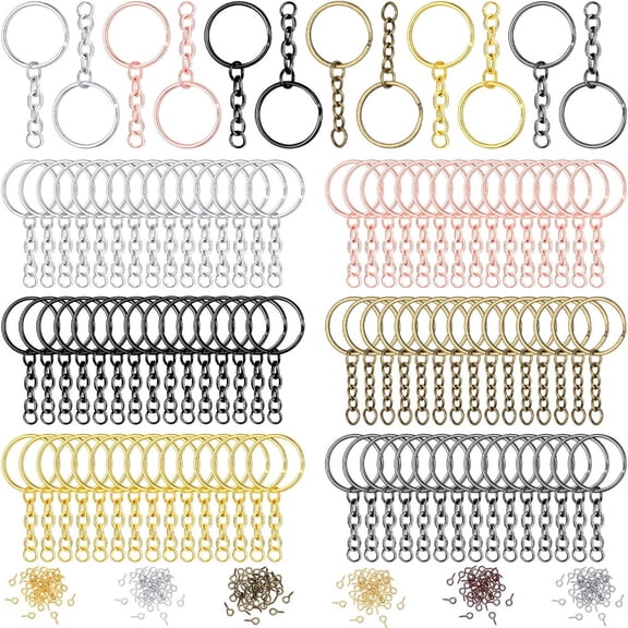 360 Pcs Complete Keychain Supplies Kit with Assorted Colors, Durable Metal Connectors, Jump Rings & Key Rings for DIY Holiday Gifts & Craft Projects