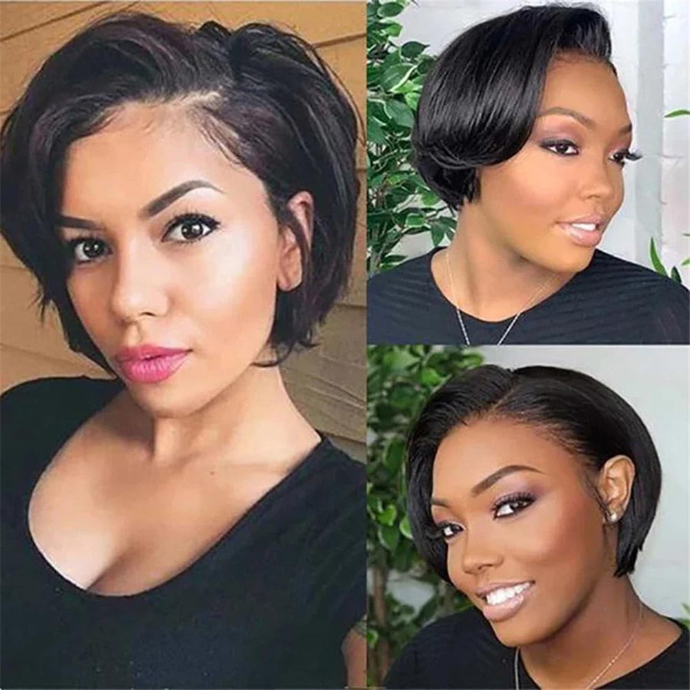 Lace Frontal Wigs for Women Human Hair 8 Inch Short Bob Lace Front Wig Pre Plucked