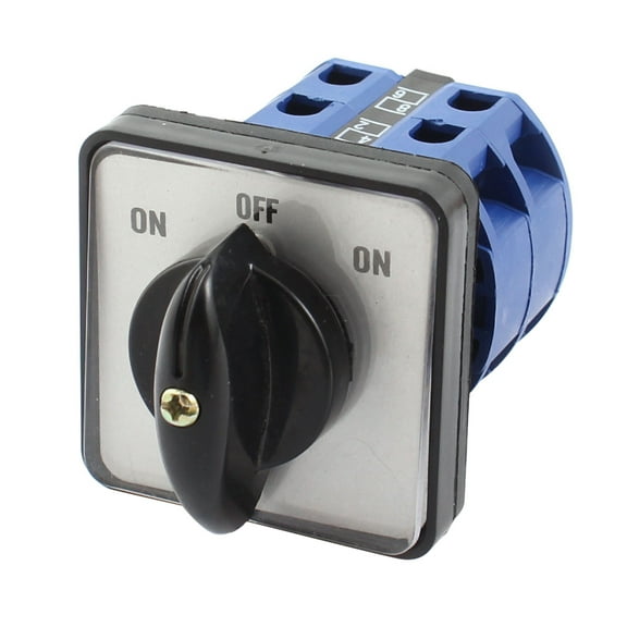 Square Panel 2-Pole 3-Position Momentary Universal Rotary Changeover Switch