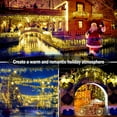 thumbnail image 3 of Christmas Lights Outdoor Decorations 400 LED 33ft 8 Modes Curtain Fairy String Light with 75 Drops, Clear Wire LED Icicle Lights Decor for Wedding Party Christmas, Warm White, 3 of 8