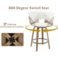 thumbnail image 4 of Guyou 26 Inch Swivel Bar Stools Set of 2 Counter Height Round Pedestal Stools Low Back Design Soft Begie Linen Upholstery for Kitchen Island Breakfast Bar Dining Room, 4 of 7