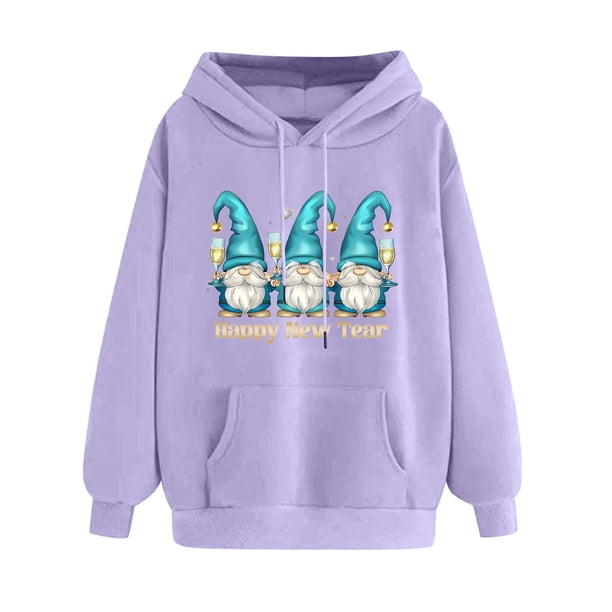 WILLBEST Sudadera de Mujer con Capucha Estampada Navideña para Otoño/Invierno, Talla Grande, Gruesa, Informal y Holgada Chica