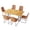 BROWN6, variant on 47'' to 62'' Extendable Dining Table with 32.8"H Upholstered Dining Chairs, Space-saving Long Dining Table Furniture for 6 Person