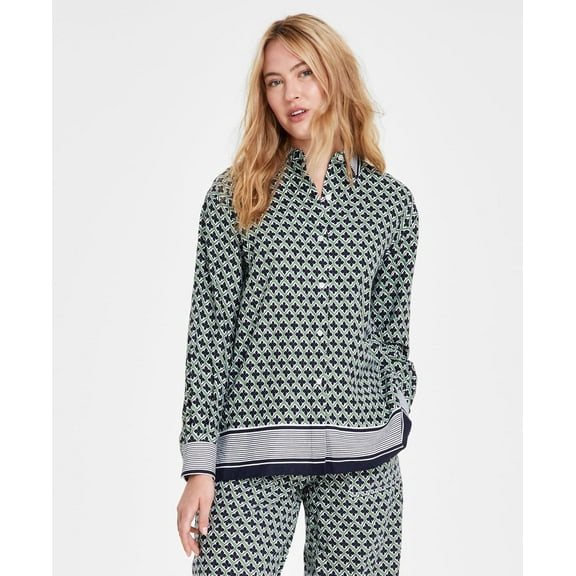 Nautica Printed Button-Down Jeans, Women's, Size L