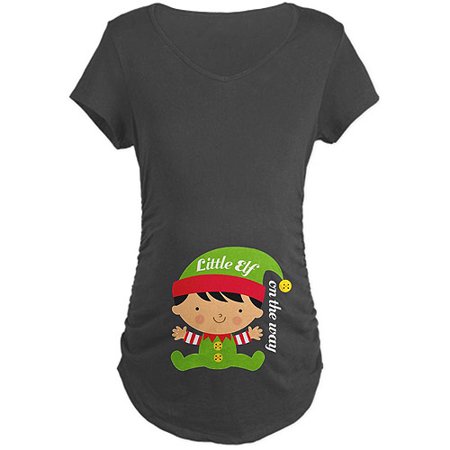 

Christmas Elf Holiday Maternity Dark T-Shirt