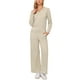 thumbnail image 1 of Conjunto de suéter de punto Inspire Chic y pantalones de pierna ancha para mujeres, 2 piezas, atuendos de lounge con escote en V, ropa acogedora y moderna, XL, albaricoque, 1 of 6