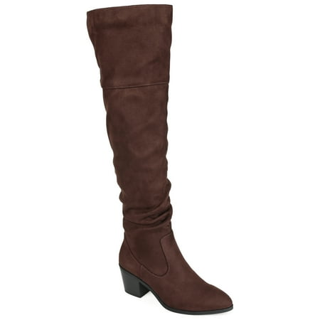 

Journee Collection Womens Zivia Tru Comfort Foam Extra Wide Calf Stacked Heel Over The Knee Boots