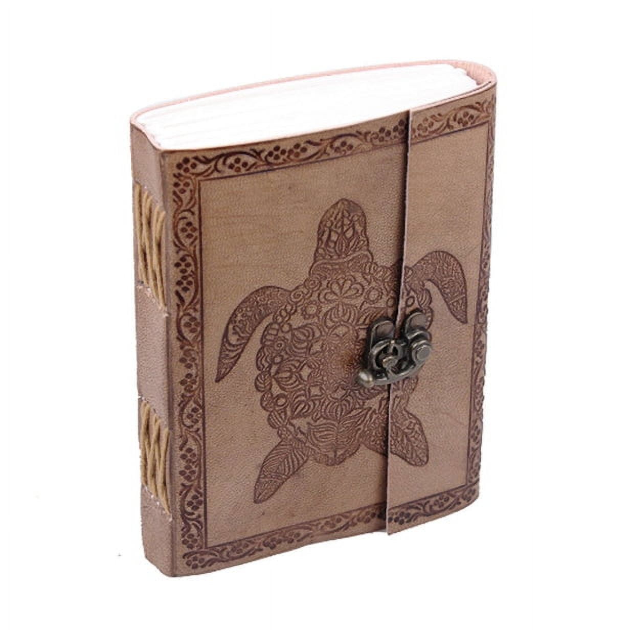 MaheTri Turtle Embossed Vintage Leather Journal Antique Handmade Leather Sketchbook Drawing Journal Great Gift
