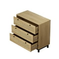 thumbnail image 3 of 3-Drawer Storage Cabinet with Roven Woven Drawers, Oak Finish Modern Farmhouse Organizer for Bedroom, Living Room, Hallway Entryway, 3 of 8